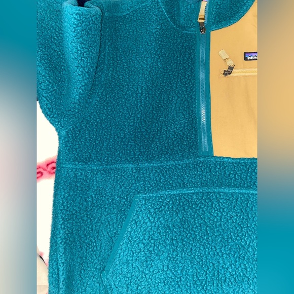 Patagonia Retro Pile Fleece 1/2 half zip Pullover Dark Borealis Green Men Medium - Picture 5 of 7